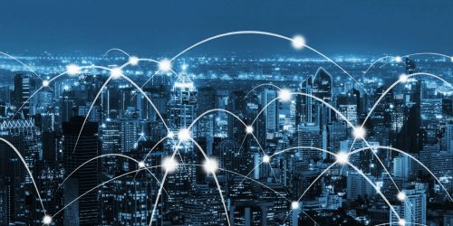 The modern creative communication and internet network connect i